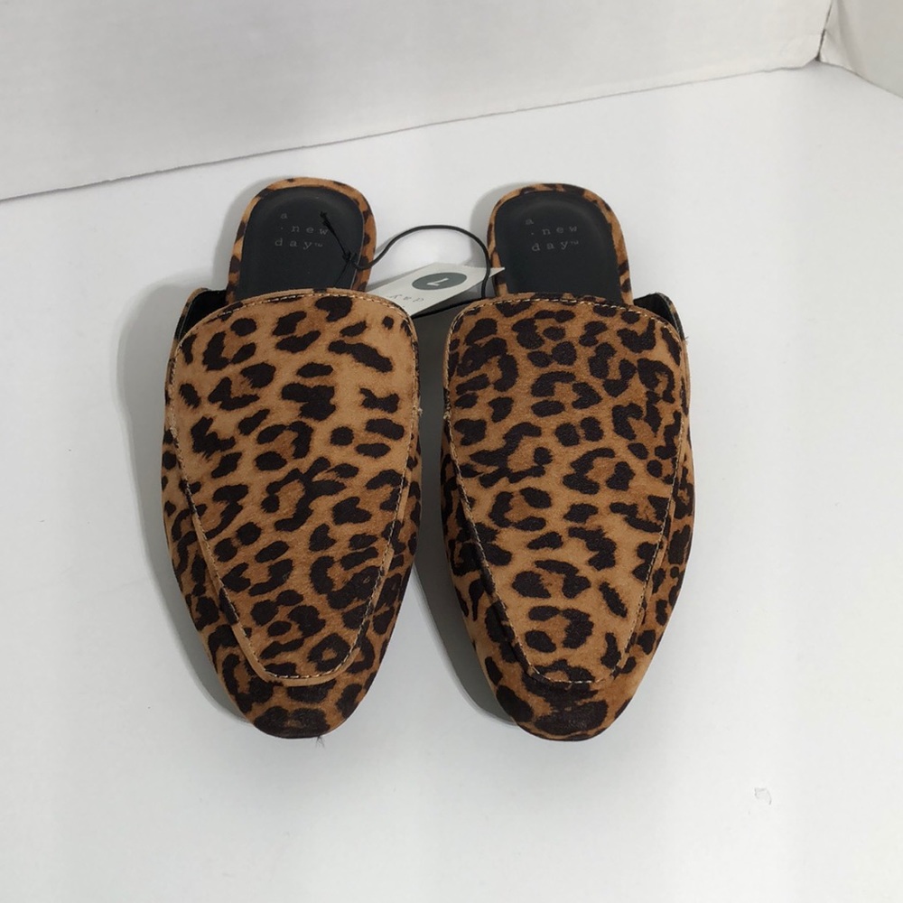 Women’s Leopard Print Square Toe Mules